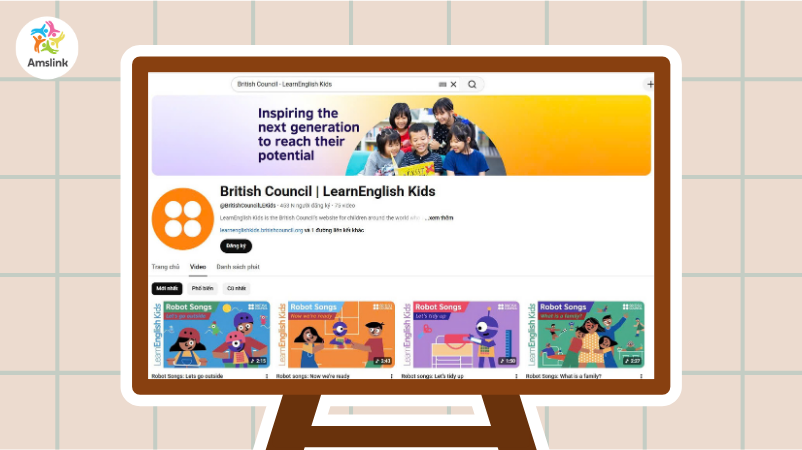 Kênh LearnEnglish Kids của Hội đồng Anh với danh mục video đa dạng