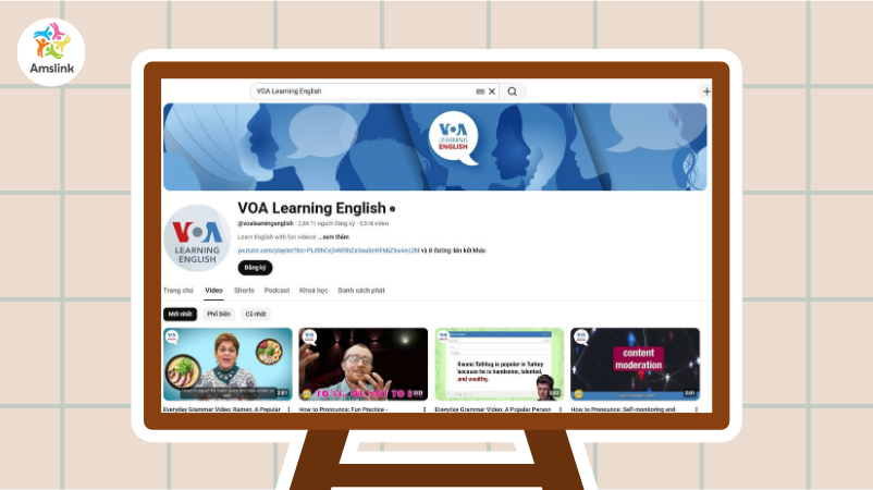 Ưu điểm của video trên VOA là tốc độ đọc chậm và phát âm rõ ràng