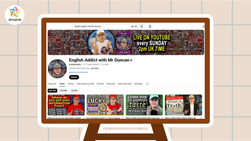 Video tại kênh của Mr.Duncan tập trung vào giao tiếp và luyện nghe tiếng Anh thực tế