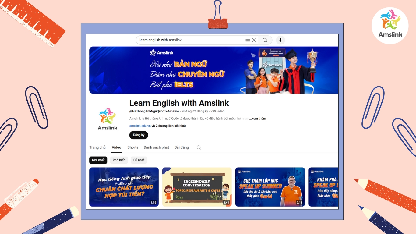 Kênh Youtube có chủ đề video đa dạng và phát âm tiếng Anh chuẩn bản ngữ
