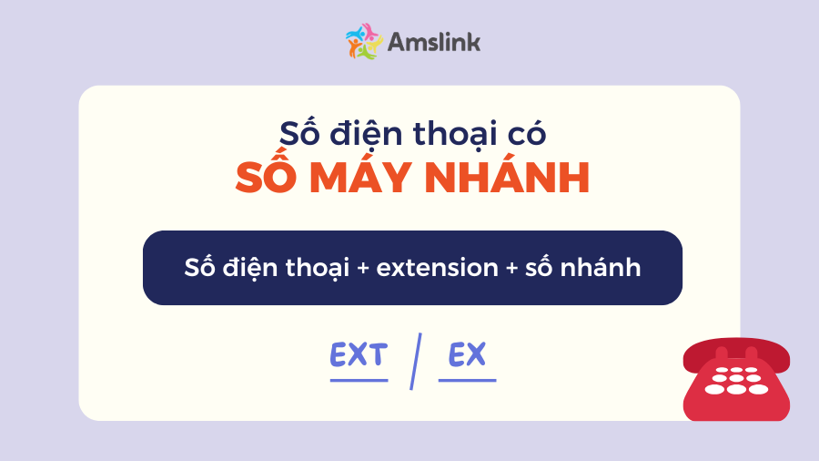 Số máy nhánh thường được ký hiệu bằng Ext hoặc Ex