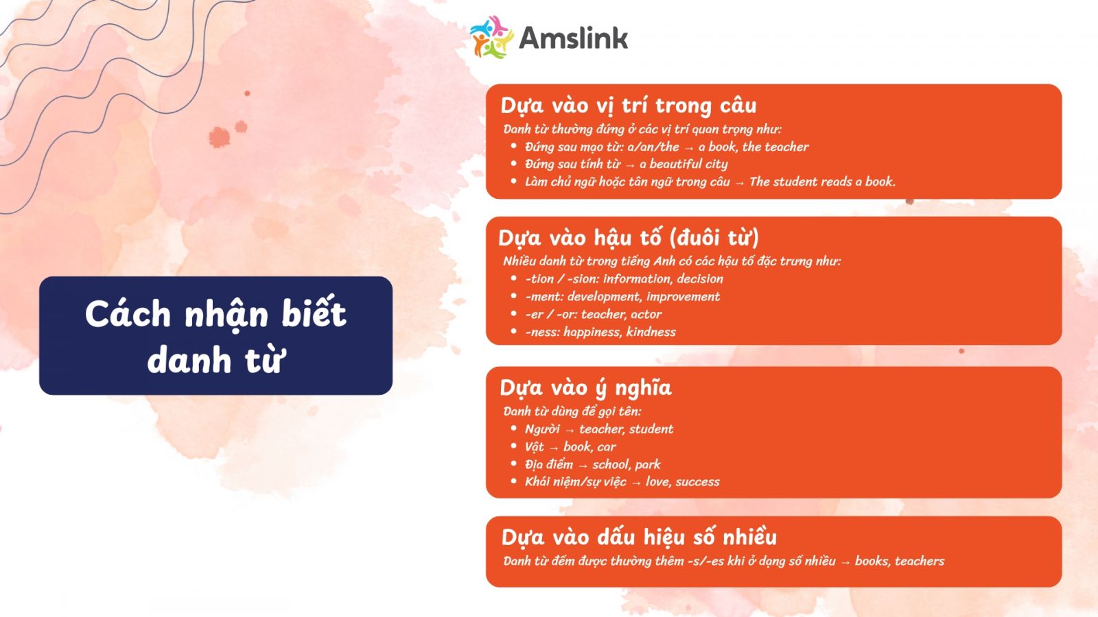 4 dấu hiệu nhận biết Danh từ trong câu