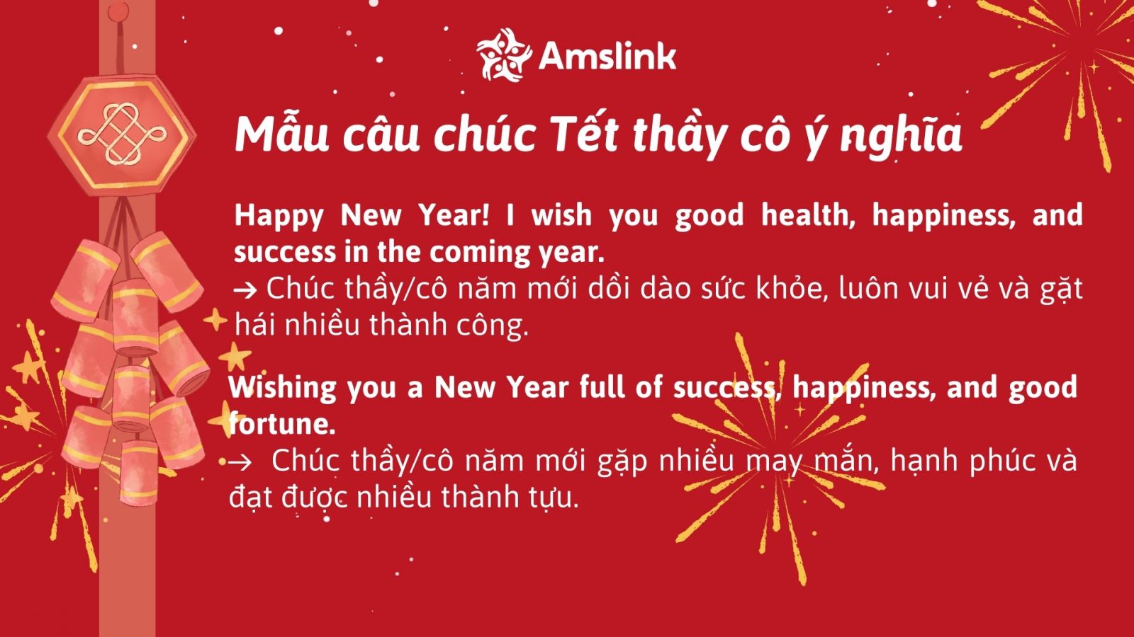 Tổng hợp 10 mẫu câu tiếng Anh chúc Tết thầy cô ý nghĩa nhất