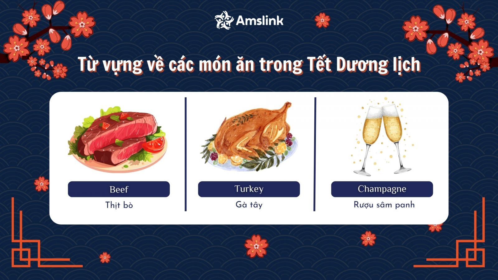 Học các danh từ nói về món ăn trong ngày Tết Dương lịch