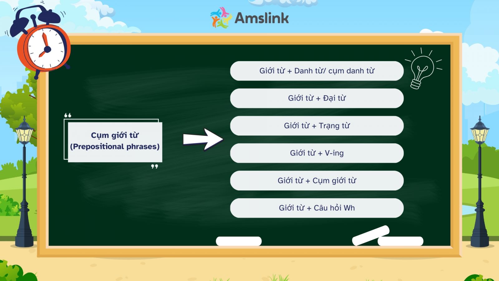 Cụm giới từ có thể được hình thành theo nhiều cách khác nhau