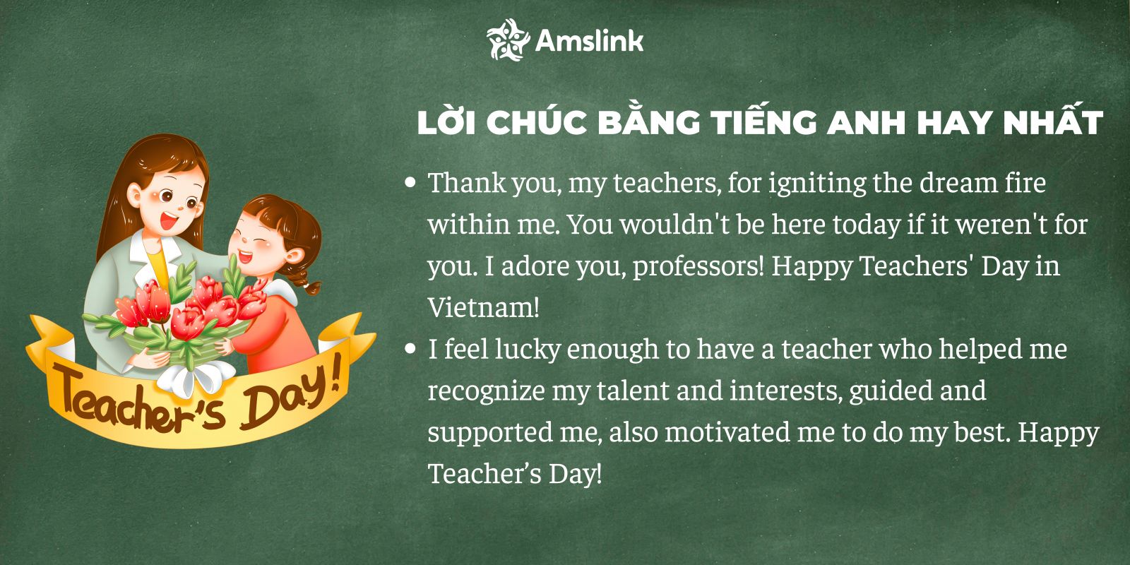 Lời chúc bằng tiếng Anh hay nhất dành tặng thầy cô nhân ngày 20/11