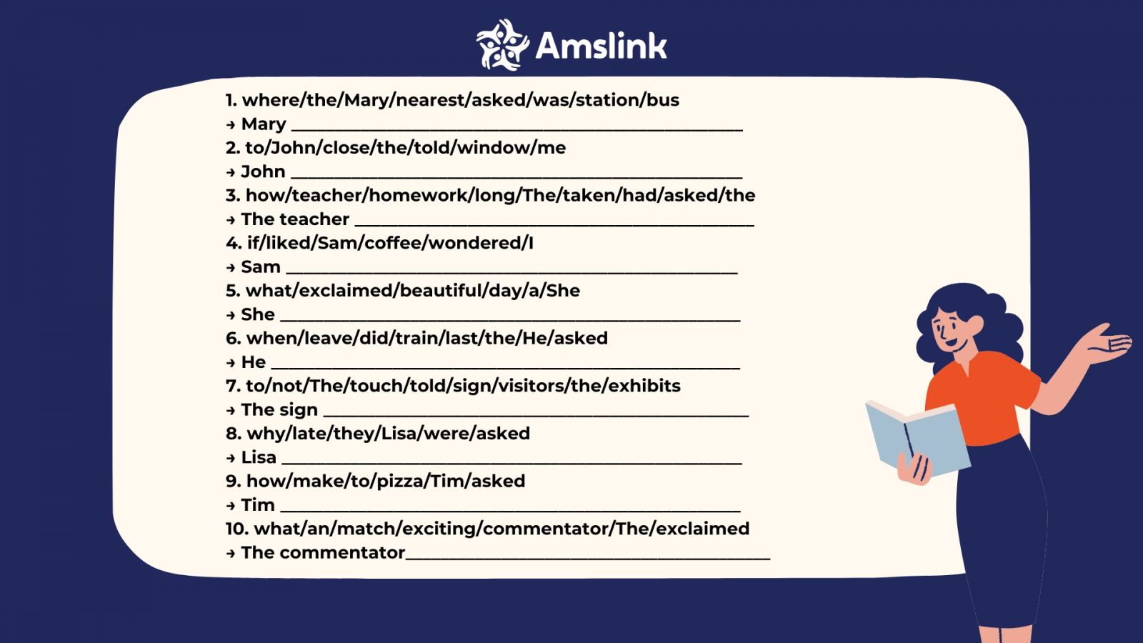 Đây là dạng bài trong tiếng Anh 8 cần nắm chắc cấu trúc câu gián tiếp