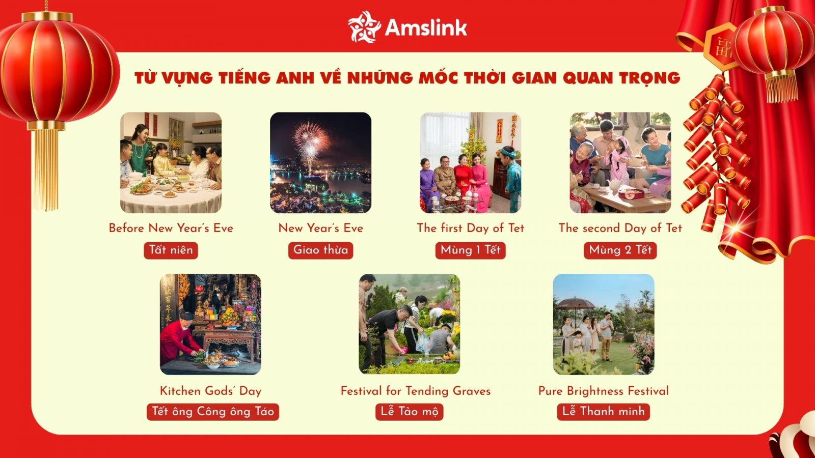 Tổng hợp từ vựng tiếng Anh về mốc thời gian quan trọng dịp Tết